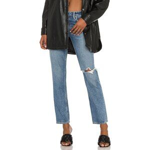 GRLFRND KATE LOW RISE SLIM CROP JEANS DISTRESSED RIPPED RIGID DENIM sz 23